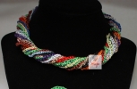 Crocheted multicolored necklace